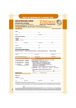 the Registration Form - 7th World Congress on Ovulation