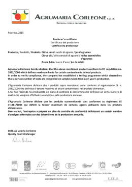 contaminants declaration