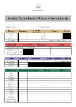 Modulo Ordine Eventi d`Autore + Service Eventi
