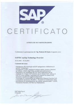 Attestati sap - Obiettivo Soluzioni