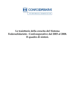 Le traiettorie della crescita del Sistema Federsolidariet&agrave;