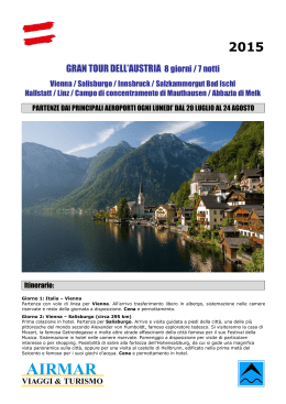 Gran Tour dell`Austria con voli da Cagliari, Bologna