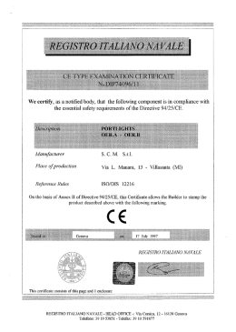 We certify, as a notiﬁed body, that the following