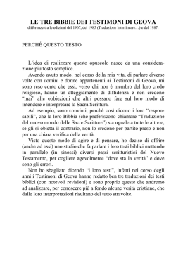 LE TRE BIBBIE DEI TESTIMONI DI GEOVA