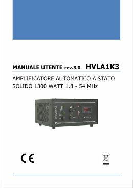 MANUALE UTENTE rev.3.0 HVLA1K3 AMPLIFICATORE
