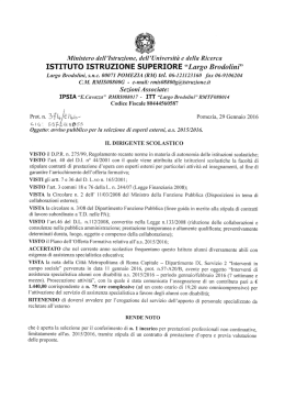 avviso pubblico per la selezione di esperti esterni a.s. 2015/2016