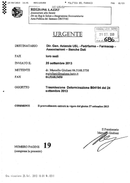Dir. né Rag. le Salute e Integrazione Sociomm`taria