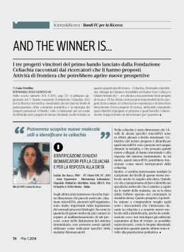 And the winner is... - Associazione Italiana Celiachia