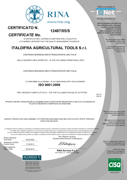 12487/05/S ITALDIFRA AGRICULTURAL TOOLS Srl CERTIFICATE