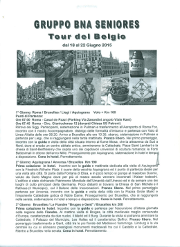 TOUR DEL BELGIO - 18-22 giugno 2015