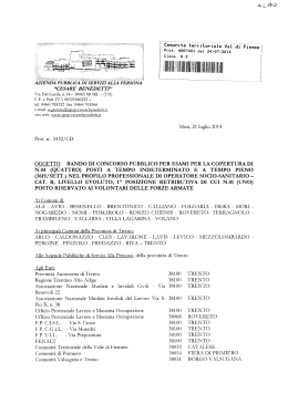 "Testo del documento di Bando C.P. per 4 posti