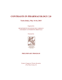 CONTRASTS IN PHARMACOLOGY 2.0 Turin (Italy), May 14