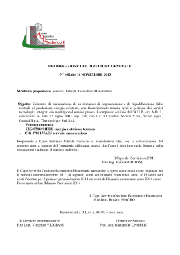 DELIBERAZIONE DEL DIRETTORE GENERALE