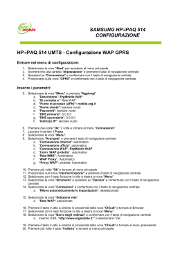 HP-iPAQ 514 UMTS - Configurazione WAP GPRS