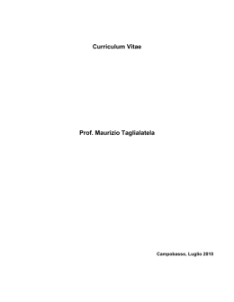 Curriculum Vitae Prof. Maurizio Taglialatela