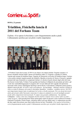 Triathlon, Fisichella lancia il 2011 del Forhans Team