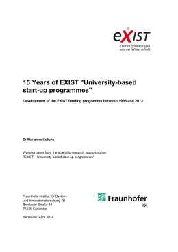 15 Years of EXIST "University-based start