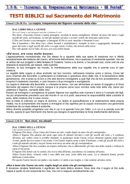 TESTI BIBLICI sul Sacramento del Matrimonio