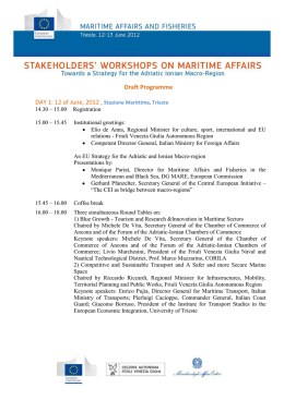 Second Workshop on Maritime Affairs in the Adriatic Ionian Macro
