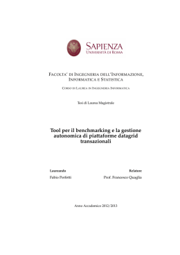 Tool per il benchmarking e la gestione autonomica di piattaforme