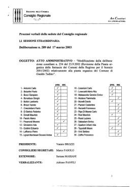 delib. n. 289 - Regione Umbria