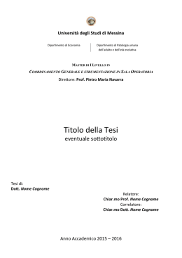 Titolo della Tesi - Universit&agrave; degli Studi di Messina