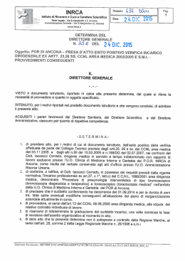 presa d`atto esito positivo verifica incarico dirigenziale ex artt