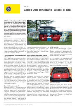 Carico utile consentito - attenti ai chili