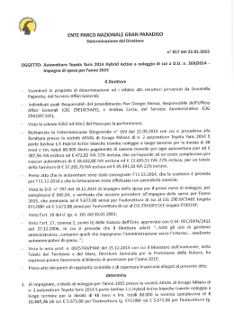 OGGETTO: Autovetture Toyota Yaris 2014 Hybrid Active a noleggio