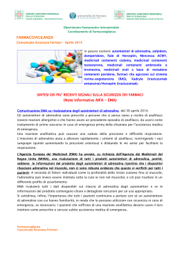 Comunicato Sicurezza Farmaci – Aprile 2014
