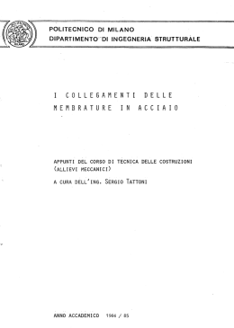 APPUNTI DEL CORSO DI TECNICA DELLE COSTRUZIONI