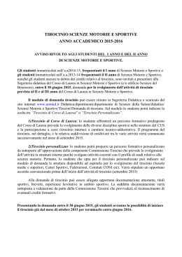 tirocinio 2015-16. presentazione domande