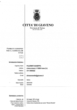 Curriculum Responsabile Casa di Riposo