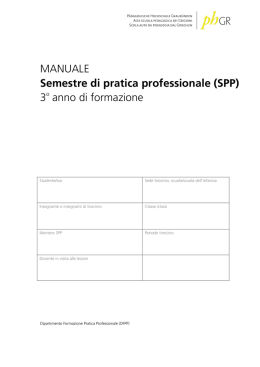 MANUALE Semestre di pratica professionale (SPP) 3o