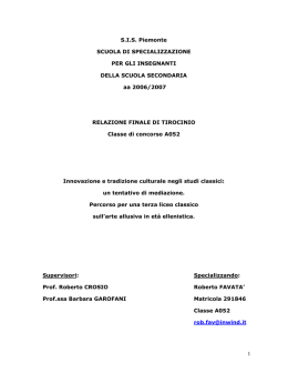 un tentativo di mediazione. Percorso per una terza - Roberto