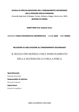 il ruolo dei modelli nell`insegnamento della matematica e della fisica