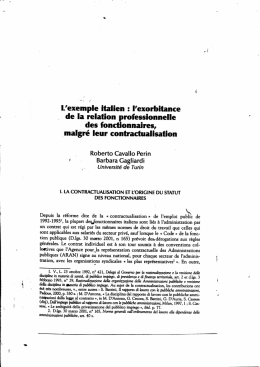 L`exemple italien : l`exorbitanœ
