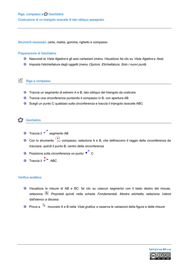 Riga Compasso E Geogebra Costruzione Di Un Triangolo