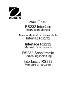 RS232 Interface Interfaz RS232 Interface RS232 RS232