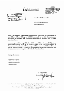 Manifestazione di interesse attrezzature verde