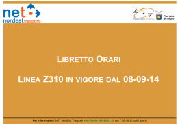 libretto orari linea z310 in vigore dal 08-09-14