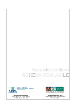 Manuale scheda Comuni