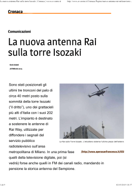 La nuova antenna Rai sulla torre Isozaki | Cronaca | www.avvenire.it