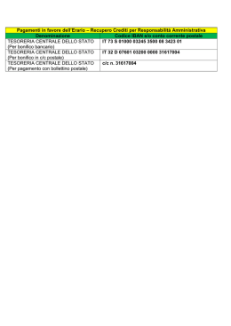 Pagamenti in favore dell`Erario &ndash; Recupero Crediti per