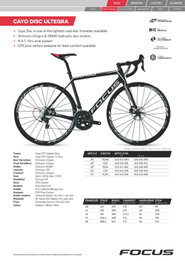 Page 1 CAYO DISC ULTEGRA &deg; Cayo Disc is one of the lightest