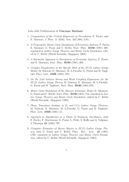 Lista delle Pubblicazioni di Vincenzo Marinari 1. Computation of the