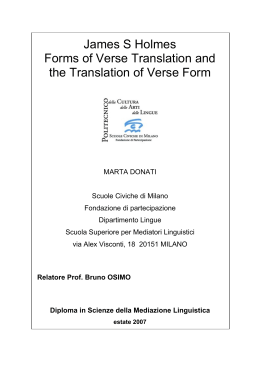 Forms of verse translation and the translation of verse form