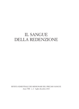 Luglio - Dicembre 2010 - Centro Studi Sanguis Christi