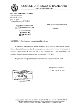 COMUNE DI TRESCORE BALNEARIO