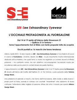 See Extraordinary Eyewear al Fuorisalone